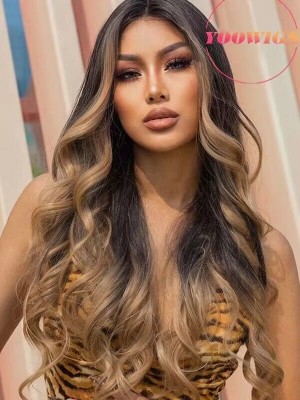 YOOWIGS Highlight Brown Color Magic HD Lace Front Human Hair Body Wave Single Knots Girl Hairstyles RY103