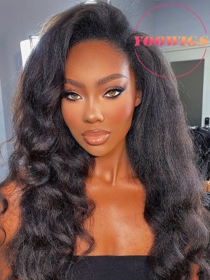 YOOWIGS Royal Film HD Lace Glueless 360 Lace Front Human Hair Wigs Yaki Straight Body Wave Lace Frontal Wigs Pre Plucked Hairline with Baby Hair RY080