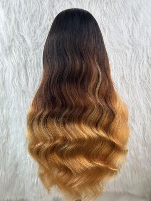 YOOWIGS Body Wave HD Lace Wig Ombre Blonde Color Natural Hairline Human Hair Wigs YNY015