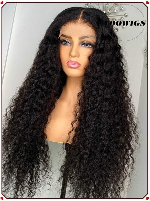 YOOWIGS Royal Film HD Lace Brazilian Lace Front Human Hair Wigs Herry Curl Wig HD Full Lace Wig Deep Parting Space Single Knots Pre Plucked With Baby Hair RY004