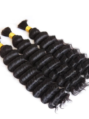 YOOWIGS Bulk Human Hair for Braiding Deep Wave Human Hair Braid Extensions BULK002