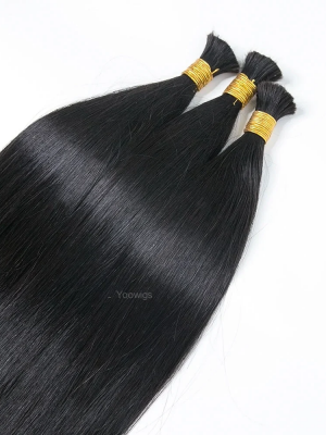 YOOWIGS Bulk Human Hair for Braiding Silky Straight Human Hair Braid Extensions BULK009