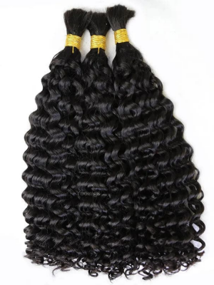 YOOWIGS Bulk Human Hair for Braiding Spanish Curl Human Hair Braid Extensions BULK010