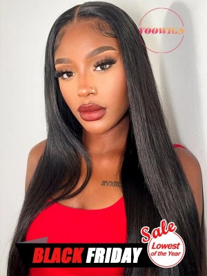 YOOWIGS Combo Deal Flash Sale Cheapest 100% Human Hair Deep Parting 13x6 Lace Frontal Wig Straight Human Hair Wigs FL01