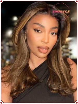 YOOWIGS FULL LACE Brown Color body wave HD Lace  Human Hair Wigs  Pre Plucked RY027 
