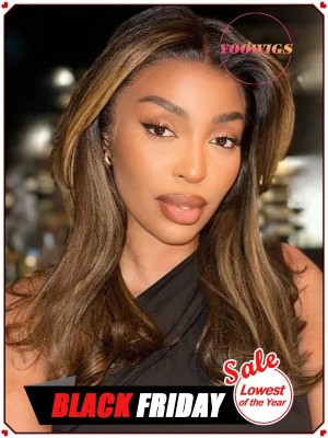 YOOWIGS FULL LACE Brown Color body wave HD Lace  Human Hair Wigs  Pre Plucked RY027 