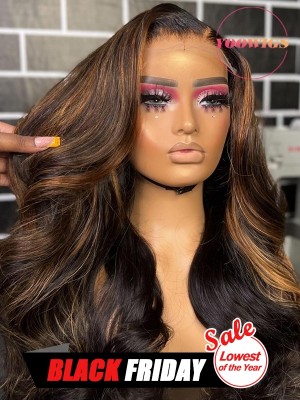 YOOWIGS Honey Blonde Body Wave 13x4 HD Lace Front Wig Glueless Wigs YL13