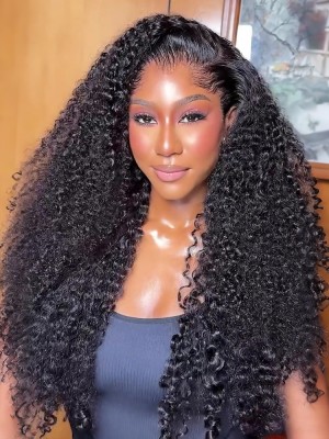 Yoowigs Lagos Hairline Curly Widows Peak M Shaped Hairline HD Lace Glueless Human Hair Wigs LAG003