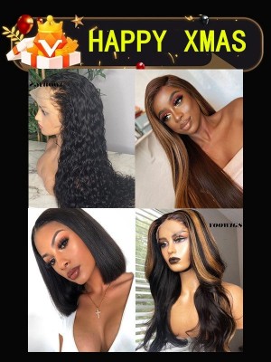 YOOWIGS Crazy Sale 100% Human Hair Clearance Combo Sale 4 Wigs Brazilian Front Lace Human Hair Wigs Pre Plucked Hairline Pre Bleached Knots Wig YVS12