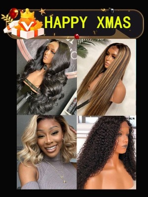 YOOWIGS Years Biggest Sale 4 Wigs Deal Heavy 180% Density Swiss Film Lace Human Hair Wigs Pre Plucked Bleached Invisible Knots Wig YVS5