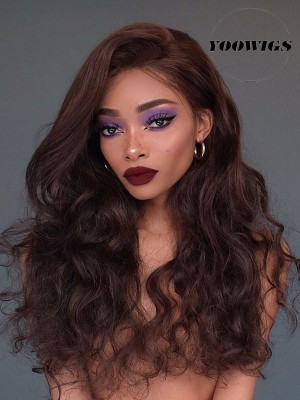 YOOWIGS Royal Film HD Lace "Boss Lady" Bouncy Wave 13x6.5 Lace Front Wigs Bleached Knots Human Hair Wig ZY015