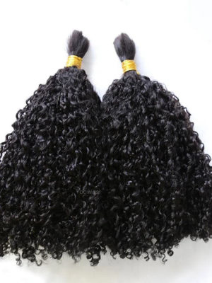 YOOWIGS Bulk Human Hair for Braiding Multi-Textured Kinky Curly Human Hair Braid Extensions BULK007