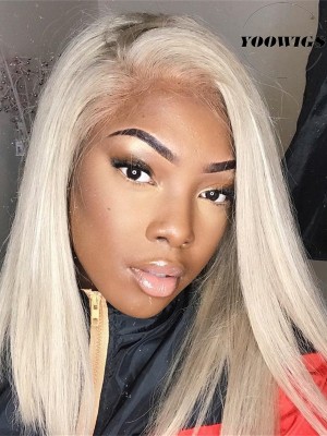 YOOWIGS Europe #60 Blonde Glueless Human Hair Wigs 12 Inch 150 Density Lace Front Wigs Fast Shipping for Black Women LJ062