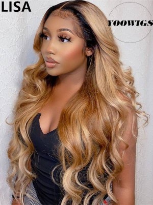 YOOWIGS Hot Style Royal Film HD 13X6.5 Lace Front Deep Part Wigs Grade 10A Ombre Virgin Glueless Human Hair Wigs for Black Women LJ088