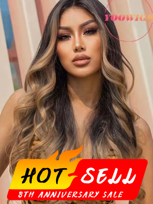 YOOWIGS Highlight Brown Color Magic HD Lace Front Human Hair Body Wave Single Knots Girl Hairstyles RY103