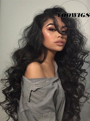 YOOWIGS Royal Film HD Lace Body Wave 360 Lace Frontal Wig Pre Plucked with Baby Hair 150% Density Brazilian Remy Human Hair Wigs ZY016