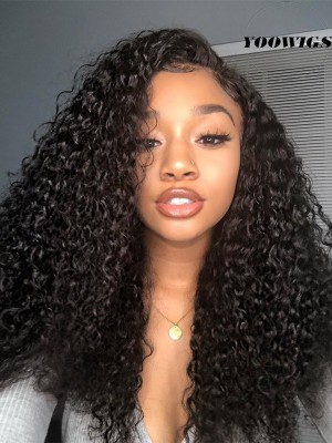 YOOWIGS Royal Film HD Lace Short Curly 360 Lace Frontal Human Hair  Wigs Pre Plucked Brazilian 150 Density Bleached Knot Wig RY033