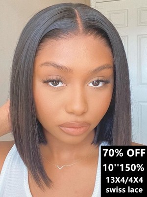 YOOWIGS Natural Medium Brown Lace 13x4 Lace Front Human Hair Wigs Bleached Knots Wig with Baby Hair CD002