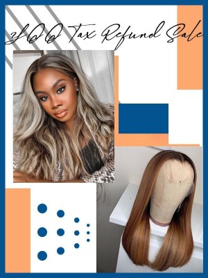 YOOWIGS Combo Sale HD Film Lace Frontal Wigs with Silk Base Wigs Brazilian 100% Human Hair Wigs Pre Plucked Pre Bleached YVS19
