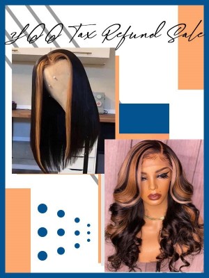 YOOWIGS Tax Refund Sale Best HD Film lace Front Combo Sale 2 Wigs Brazilian Grade 12A virgin Human Hair Wigs Preplucked Prebleached With Baby Hair Free Shipping YVS10