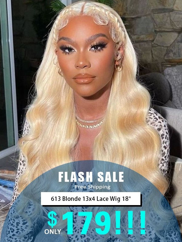 YOOWIGS Flash Sale 613 Blonde Human Hair 13x4 Lace Frontal Wig Body Wave Middle Parting RY211