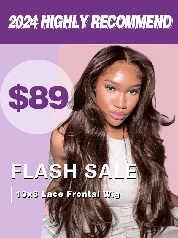 YOOWIGS Combo Deal Flash Sale 100% Human Hair Chocolate Brown Color Deep Parting 13x6 Lace Frontal Wig Body Wave Bleached Knots FL03