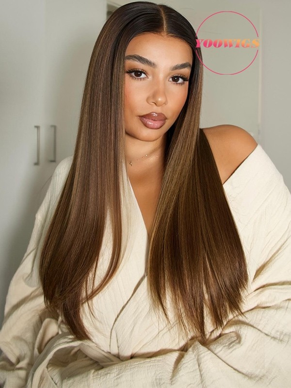 YOOWIGS Top selling Highlight 13x4 HD Lace Frontal Wig Bleached Knots  RY28