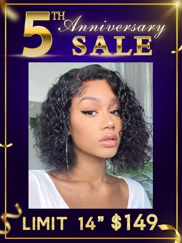 YOOWIGS Curly Short Bob 5x5 HD Lace Closure Wig Human Hair Short Hairstyles For Black Women AN2