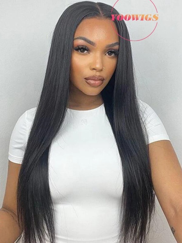 Yoowigs Long Straight Human Hair 13x6 HD Full Lace Front Wig Pre Plucked Natural Looking Glueless RY181