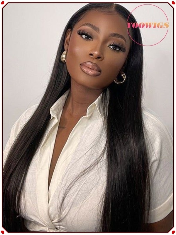 Yoowigs HD Full Lace Wig Human Hair Straight Natural Looking 13x6 HD Lace Frontal Wig LJ022