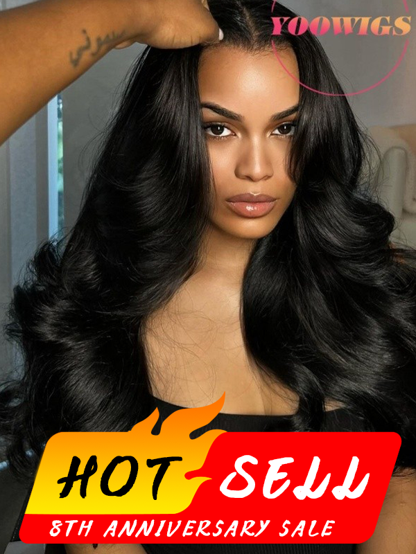 YOOWIGS 100% Virgin Human Hair HD Full Lace Wig Body Wave Glueless Long Wedding Hairstyles Bleached Knots  RY236
