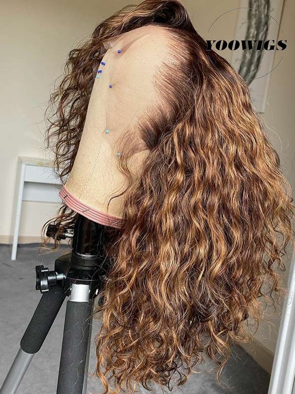Yoowigs Royal Film Hd Lace 18 Inch Curly Full Lace Wigs With Baby Hair 180 Density Remy Short Curly Wigs Pre Plucked Human Hair Bleached Knots Lj032