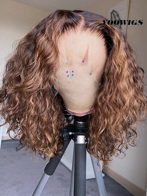 Yoowigs Royal Film Hd Lace 18 Inch Curly Full Lace Wigs With Baby Hair 180 Density Remy Short Curly Wigs Pre Plucked Human Hair Bleached Knots Lj032