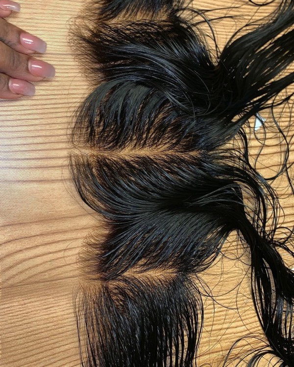 Pre plucked bleached knots closure