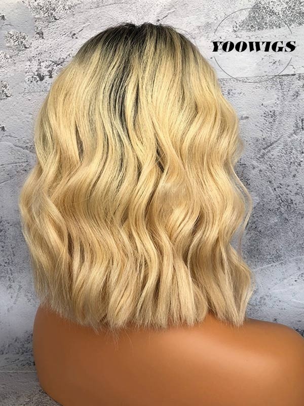 Yoowigs Ombre Blonde 613 Wet And Wavy 13x4 Lace Front Human Hair