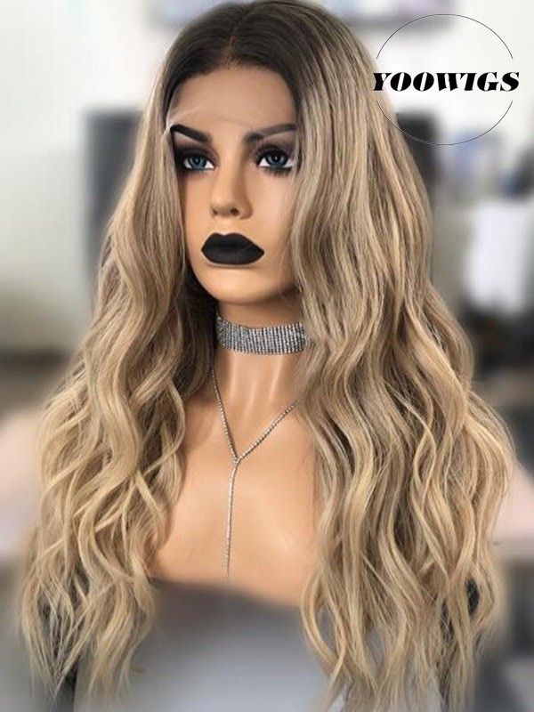 Yoowigs Royal Film Hd Lace Ombre Ash Blonde Human Hair Wigs Pre