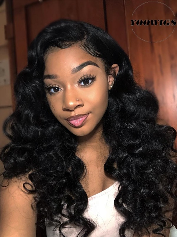 Yoowigs Royal Film Hd Lace 26 Inch Lace Front Human Hair Wigs Loose Wave 150 Density 360 Lace Frontal Pre Plucked With Baby Hair For Black Women Lj010