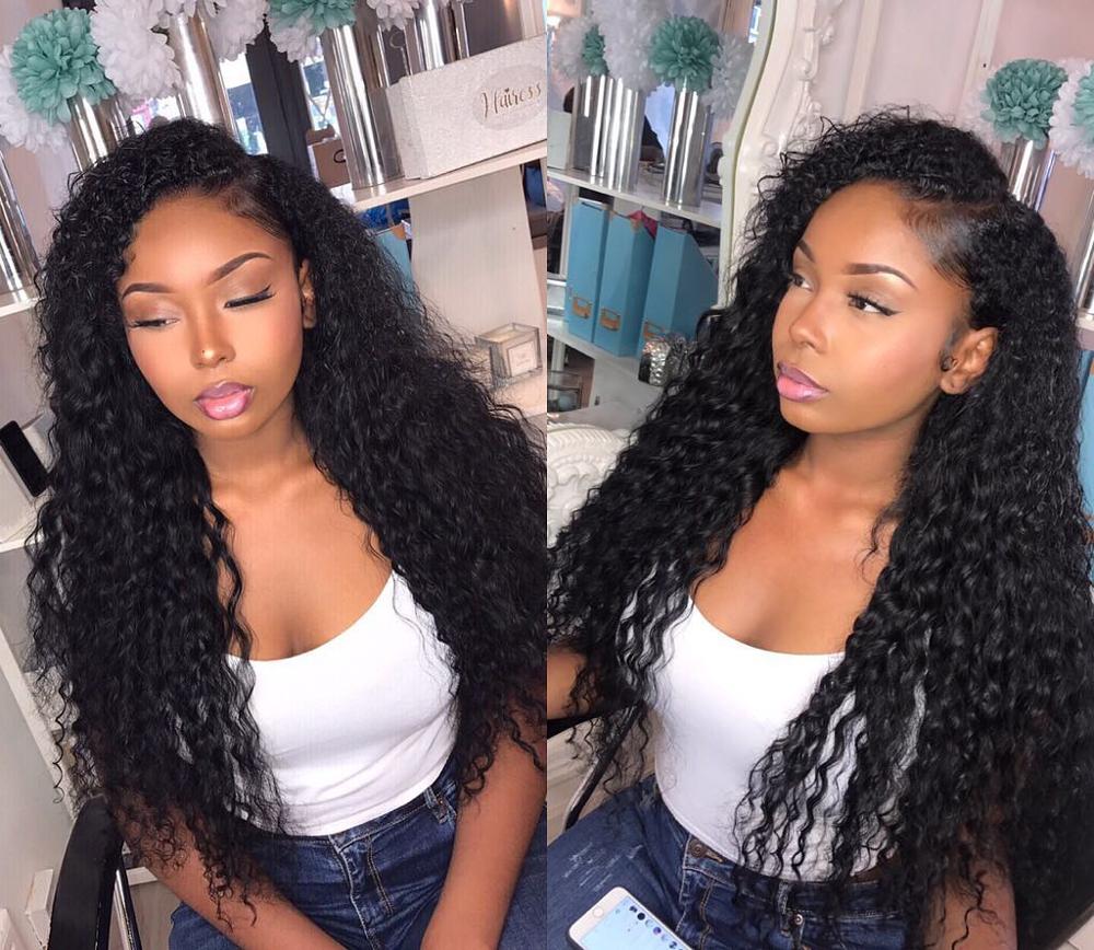 360 Lace Front Human Hair Wigs Pre Plucked Hairline with Baby Hair Brazilian Virgin Hair Curly Wigs 